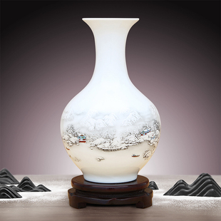 景德镇陶瓷器新中式花瓶，摆件工艺品客厅，插花家居博古架酒柜装饰品