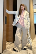 米白色西服外套女2023年冬季短上衣宽松休闲时尚气质潮