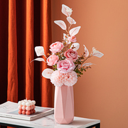 北欧简约陶瓷花瓶餐桌，假花仿真花花束，家居客厅玄关花艺装饰摆件