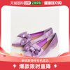 香港直邮潮奢 ASOS 女士设计宽版湖蓝色蝴蝶结尖头淡紫色芭蕾舞鞋