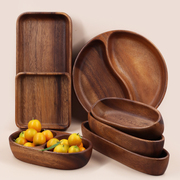 实木碗胡桃木船型碗创意木质沙拉碗水果碗复古收纳碗拍照道具ins