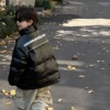 泰如2023冬季韩版儿童拼皮保暖字母白鸭绒(白鸭绒)羽绒服男童百搭外套