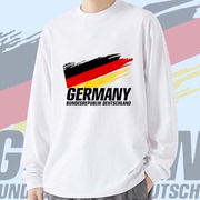 德国国家队世界杯欧洲杯足球迷，队服男女休闲潮流定制打底长袖t恤
