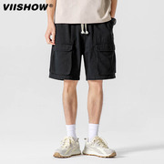 VIISHOW多口袋短裤男夏季2023美式重磅休闲宽松工装五分裤子