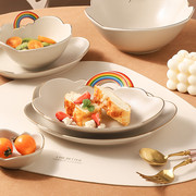 创意彩虹碗盘子陶瓷餐具汤碗米饭碗家用蔬菜水果沙拉碗早餐碗精致