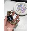 高奢水晶串珠手链表带适用于苹果手表iwatch987se65伸缩金属链条