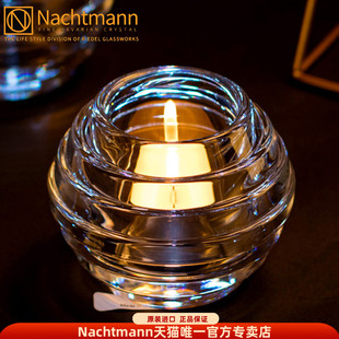 德国NACHTMANN进口水晶玻璃蜡烛台发光浪漫烛光晚餐桌小饰品摆件
