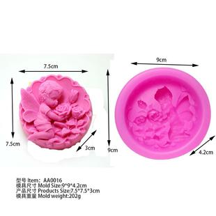 AA016 天使肥皂液体硅胶模蛋糕装饰模具精油冷制母乳肥皂模具定制