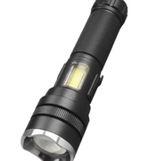 LED强光照明手电筒防水充电持久续航sst40灯芯伸缩变焦侧灯手电