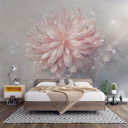定制欧式墙纸卧室电视背景墙壁纸客厅沙发壁布现代大花朵法式自粘