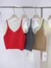 韩系甜美镂空叠穿针织吊带背心+纯色短袖T恤两件套女夏季短款上衣