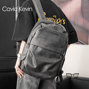 cavidkevin男士背包双肩包英伦(包英伦，)潮流电脑包大容量休闲大学生书包