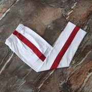 校服裤子白色一条道杠宽红色，条儿童男女中小学生加绒订做运动休闲