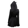暗黑系女装酷酷风格连帽卫衣外套女拉链款秋中长款卫衣裙幽灵少女
