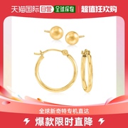 ross-simons14kt黄金首饰，套装:耳钉和圈形，耳环-黄色美国