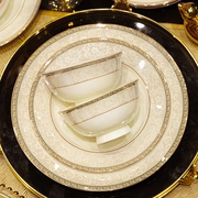 碗碟套装家用2024陶瓷碗盘轻奢景德镇骨瓷餐具套装高级感碗筷