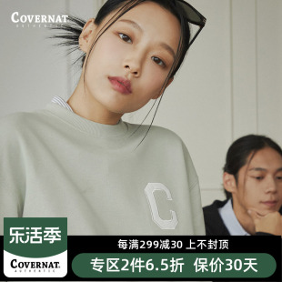 Covernat韩国潮牌卫衣男女情侣同款C字母圆领套头宽松上衣春秋新