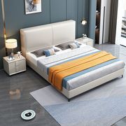 ..意式皮床极简豆腐块床，1.5米小户型1.8米主卧双人床现代简约婚床