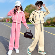 女童秋款套装2023中大童网红运动衣服洋气时髦休闲儿童两件套