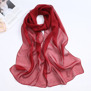 上海故事红色丝巾礼盒送长辈夏季防晒雪纺丝巾桑蚕丝长条真丝围巾
