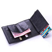 简约高档商务质感便携自动弹卡式银行卡包夹金属铝合金壳防磁卡套