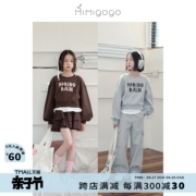 mimigogo韩系运动短款印花卫衣，工装长裤，蛋糕短裙套装4a03