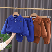 男童卫衣宝宝春装套装纯棉长袖，两件套卡通春秋季2024年0一4岁