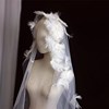 头纱长短款白色羽毛，新娘结婚礼写真拍照影楼，摄影造型手工头饰