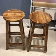 实木吧台椅木质高脚凳木头，高腿登子酒吧，高凳吧台圆凳木凳家用巴凳