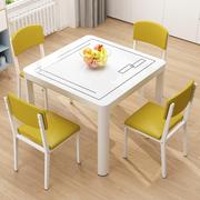 简约正方形钢化玻璃餐桌椅家用小户型饭桌小吃店四方桌子