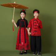 六一儿童演出服中国风，汉服女童马面，裙小学生运动会服装男童幼儿园