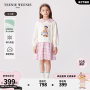 TeenieWeenie Kids小熊童装24春季女童索罗娜花边翻领连衣裙