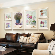 欧式装饰画地中海客厅沙发，背景墙挂画组合壁画，大气轻奢走廊壁画