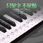 钢琴贴纸88键透明61/54电子琴按键盘音标贴音符五线简谱免粘初学