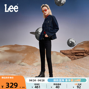 Lee419紧身窄脚高腰高弹力黑色女款牛仔长裤潮流LWB1004197KD-669