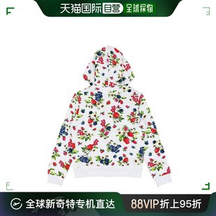 香港直邮MOSCHINO 女士白色印花拉链连帽衫 W328000-E1761-0018