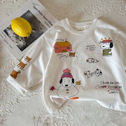 儿童春秋装纯棉休闲卡通长袖，t恤0-6岁男女宝宝童趣可爱内搭打底衫