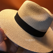 刘亦菲同款巴拿马草帽英伦爵士帽，子女夏季潮，百搭韩版沙滩遮阳礼帽