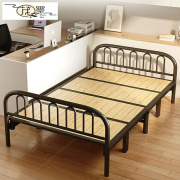 拆叠单人床折床实木床板，家用简易床结实双人铁床成人午睡1.2米小