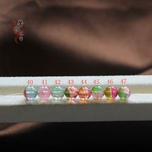 更新天然西瓜碧玺6 6.3 6.5 6.6MM玻璃体圆珠貔貅单珠散珠手链