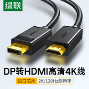 绿联dp转hdmi连接线4k高清转换器电脑笔记本，接显卡外接显示器屏