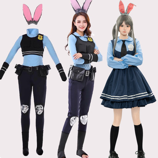 万圣节兔朱迪cosplay服装警官，全套装尼克狐男女，漫展成人儿童发箍