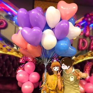 心形乳胶气球派对生日，结婚求婚婚庆婚房布置装饰用品彩色珠光爱心