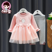 女童装春秋款套装儿童2023秋季两件套—岁女宝宝连衣裙套婴儿衣服