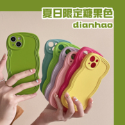 极简ins糖果色适用iPhone14ProMax苹果15pro手机壳12女11荧光绿XS13pm个性创意plus高级感液态XR硅胶全包