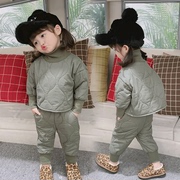 儿童棉衣套装2022韩版棉衣外套裤子男女童冬装宝宝棉服套装