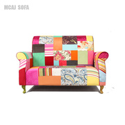 梅卡嘉欧式个性创意布艺小户型拼接布艺，位客厅双人位沙发可定制包