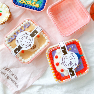 ins风网红奶油蛋糕盒子烘焙甜点马卡龙野餐打包盒蘸酱麻薯包装盒