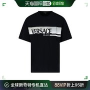 香港直邮versace范思哲男士圆领，t恤衫黑色，五分袖舒适宽松气质