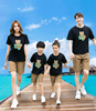海边旅游一家三口亲子装夏装纯棉短袖，t恤三亚沙滩度假海岛母子装